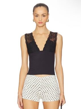 Free People Intimately Power Play Cami Black Lace NWT S XL